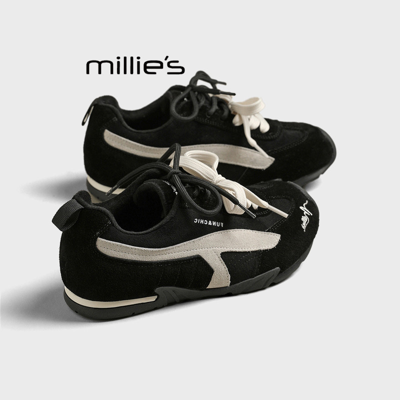 MILLIE'S/妙丽平底拼色双系带德训鞋女秋冬款时尚百搭休闲运动鞋Z,女鞋,德训鞋,淘宝优惠券,粉丝福利购,淘宝优惠卷