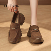 女英伦风一脚蹬小皮鞋 MILLIE 厚底增高乐福鞋 时尚 妙丽2026新款