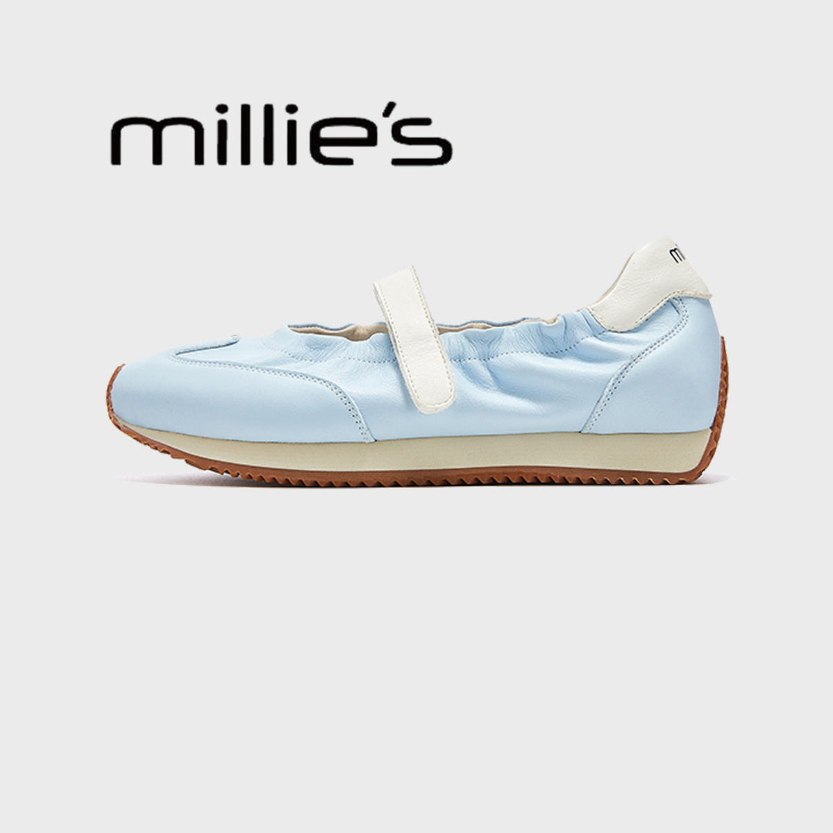 MILLIE'S/妙丽2025夏新款真皮时尚一字带运动鞋女百搭厚底休闲鞋,女鞋,休闲凉鞋,淘宝优惠券,粉丝福利购,淘宝优惠卷