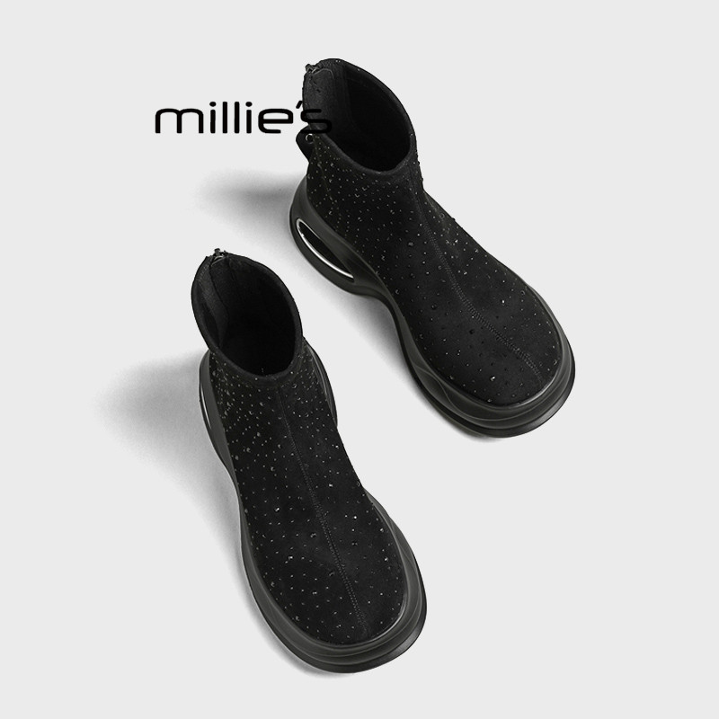 MILLIE'S/妙丽巨好看酷飒弹力靴