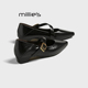 MILLIE 小方头玛丽珍一字带浅口低跟纯色百搭单鞋 妙丽2026春款