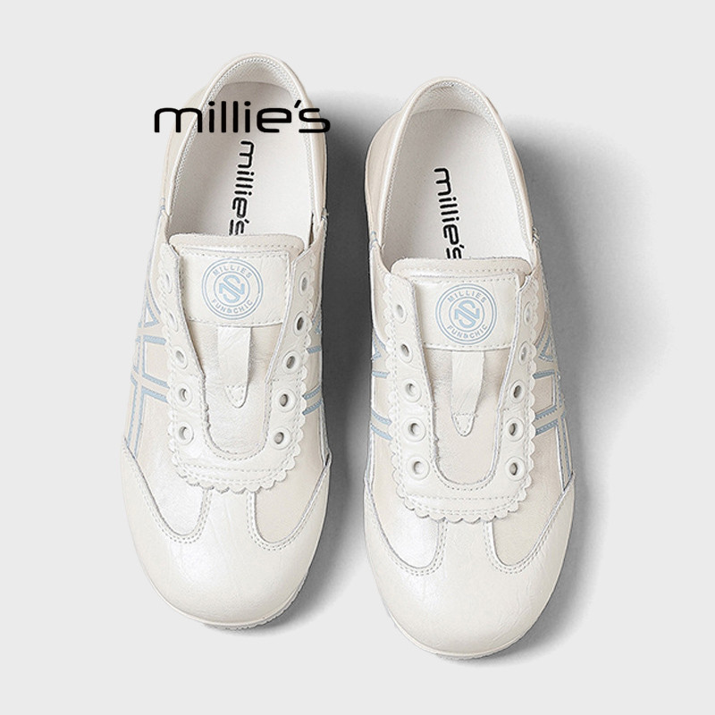 MILLIE'S/妙丽内增高雨鞋女2026年春季一脚蹬防水软底休闲小白鞋Z