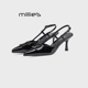 单鞋 妙丽女鞋 款 MILLIE 女后空包头凉鞋 2026夏季 尖头细跟高跟鞋