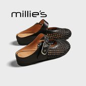 MILLIE 女 百搭休闲包头拖穆勒鞋 妙丽圆头平底日常通勤透气时尚