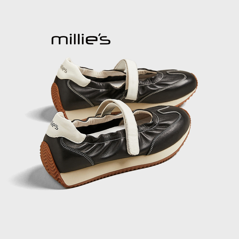 MILLIE'S/妙丽真皮平底单鞋女