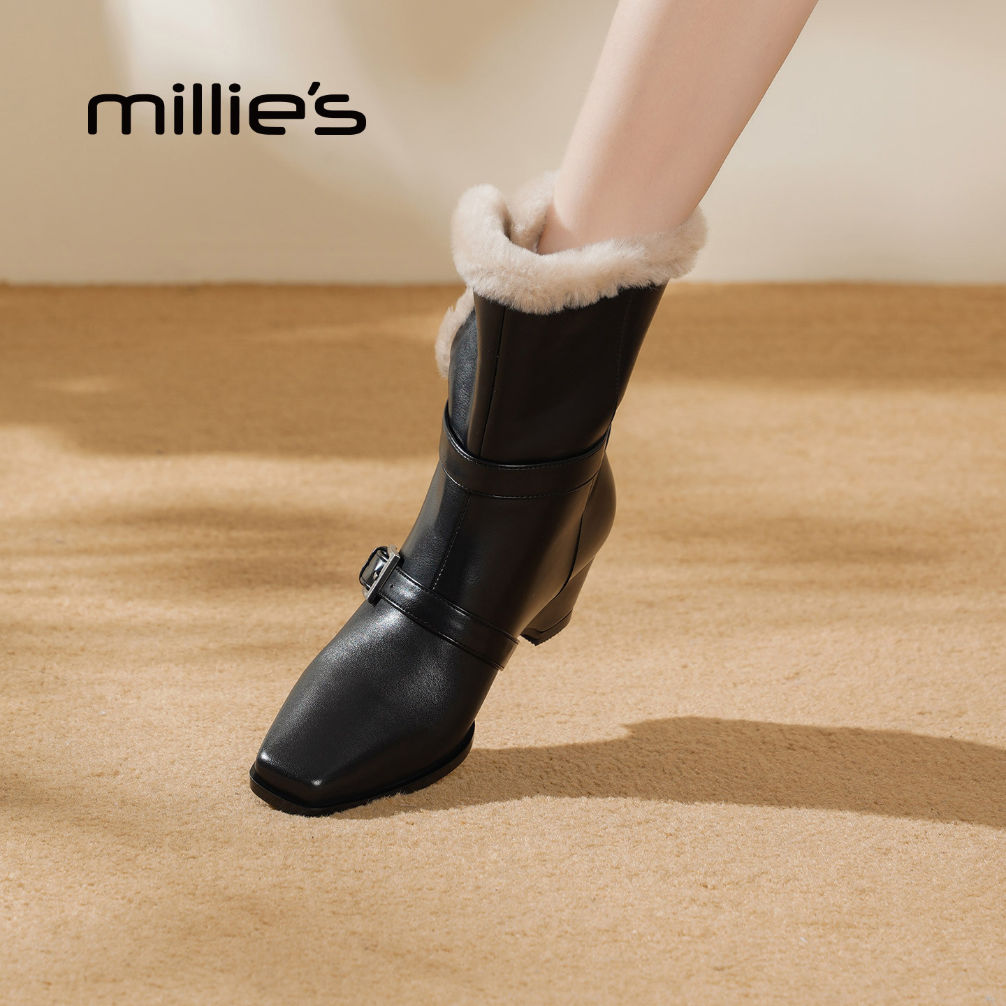 MILLIE'S/妙丽真皮切尔西靴女