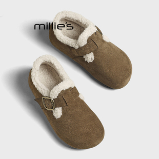 保暖乐福鞋 妙丽厚底时尚 新款 女Z 百搭全包勃肯加绒秋冬季 MILLIE