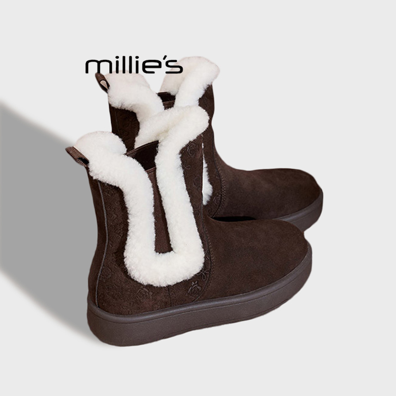 MILLIE'S/妙丽内增高中筒雪地靴