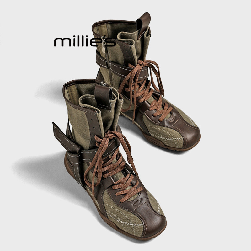 MILLIE'S/妙丽复古百搭骑士短靴