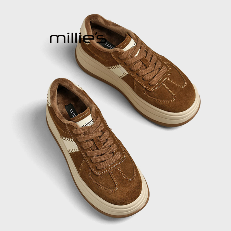 MILLIE'S/妙丽冬季加绒休闲板鞋