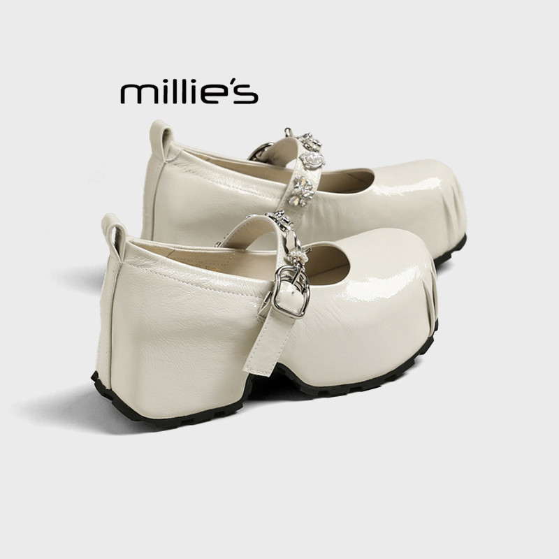MILLIE'S/妙丽2026复古风厚底玛丽珍鞋女一字扣带粗跟百搭单鞋春,女鞋,玛丽珍鞋,淘宝优惠券,粉丝福利购,淘宝优惠卷