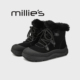 妙丽 皮毛一体雪地靴冬季 MILLIE 加绒加厚面包鞋 厚底保暖马丁靴