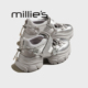 简约浅口银色老爹鞋 MILLIE 新款 魔术贴休闲鞋 妙丽圆头厚底增高