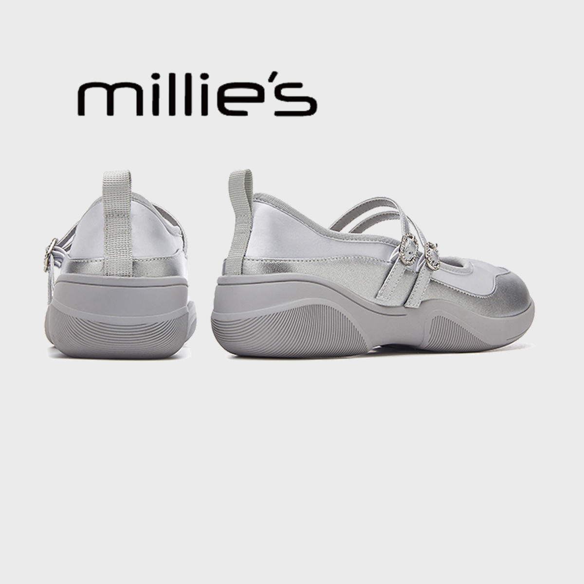 MILLIE'S/妙丽沙驰玛丽珍鞋春新款平底小香风浅口休闲厚底女单鞋