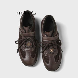 饰低帮雨鞋 妙丽复古德训鞋 百搭休闲轻便花朵装 防滑Z 时尚 MILLIE