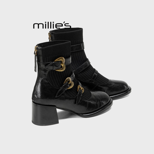 MILLIE'S/妙丽高跟玛丽珍袜靴