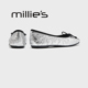 妙丽银色蝴蝶结芭蕾风平底套脚春季 时尚 MILLIE 舒适小香风女鞋