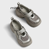 小个子低帮鞋 MILLIE 春季 魔术贴扣带休闲单鞋 妙丽厚底玛丽珍鞋