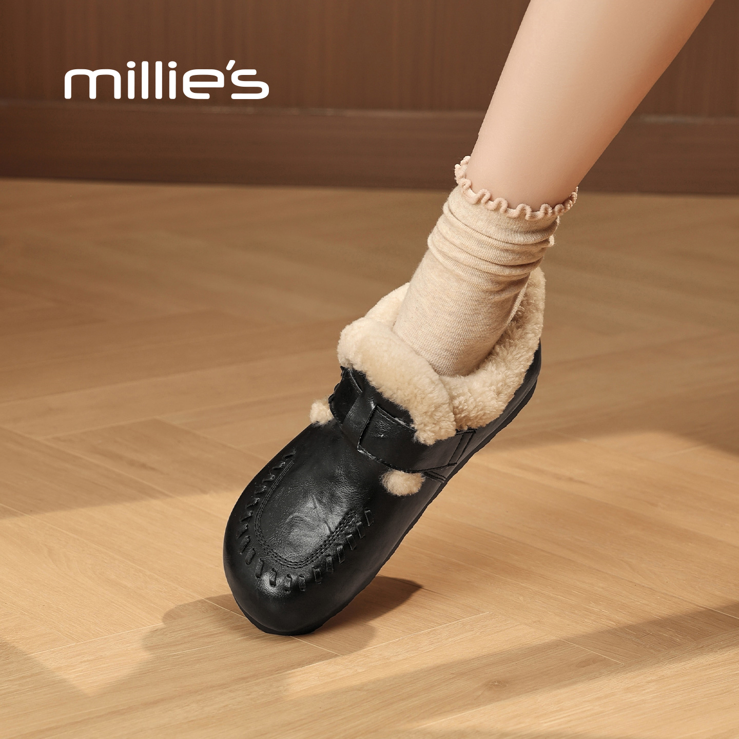 MILLIE'S/妙丽真皮勃肯鞋女