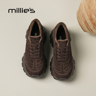 新款 妙丽2025秋季 蝴蝶结百搭时尚 老爹鞋 MILLIE 休闲厚底运动鞋