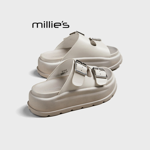 MILLIE'S/妙丽厚底拖鞋女夏新款
