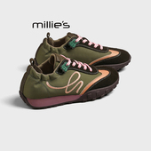 妙丽超火德训鞋 女2026春款 MILLIE 拼色厚底百搭休闲阿甘运动鞋