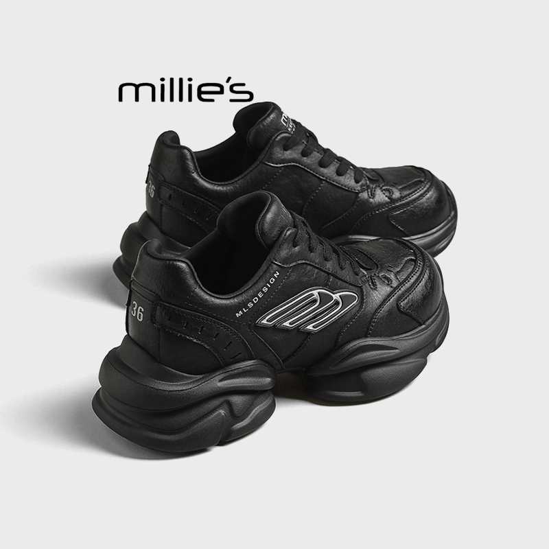 MILLIE'S/妙丽增高厚底老爹鞋