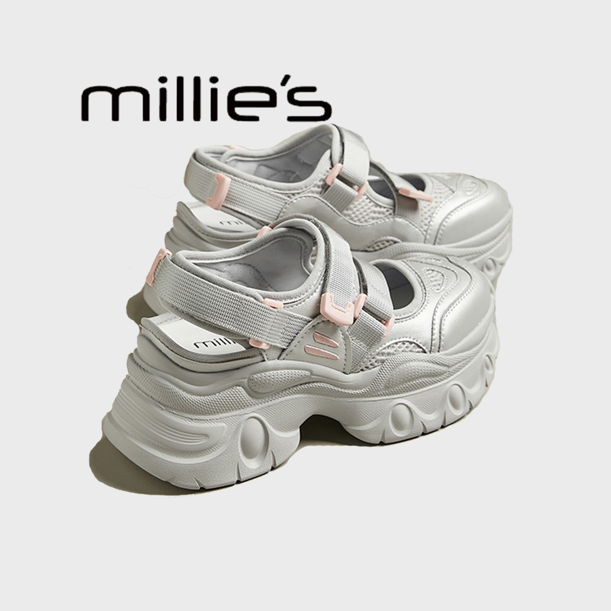 MILLIE'S/妙丽镂空魔术贴凉鞋