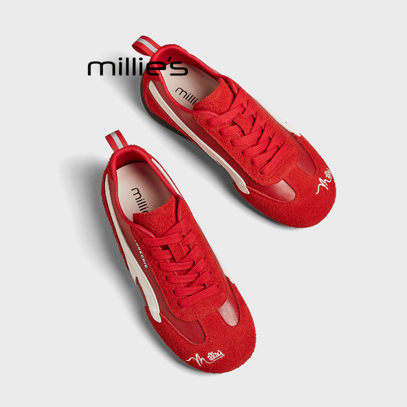 MILLIE'S/妙丽真皮德训鞋女