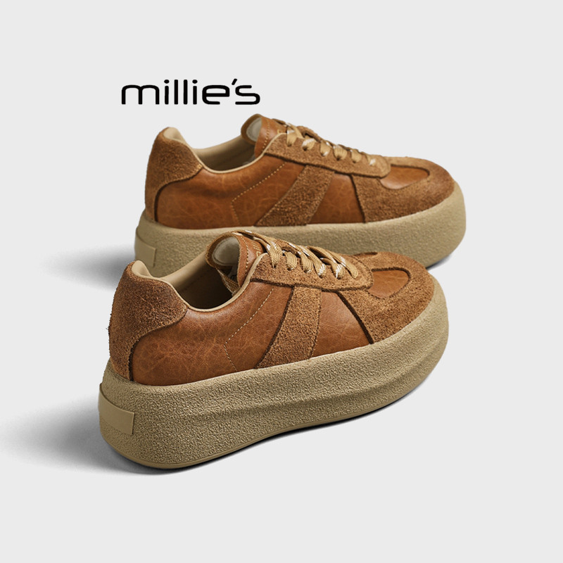 MILLIE'S/妙丽增高德训鞋女2025秋季款百搭休闲运动松糕舒适板鞋,女鞋,休闲板鞋,淘宝优惠券,粉丝福利购,淘宝优惠卷