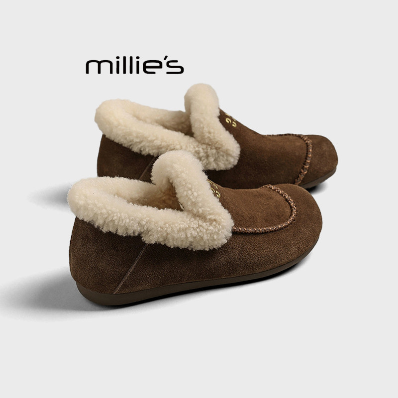 MILLIE'S/妙丽真皮豆豆鞋女