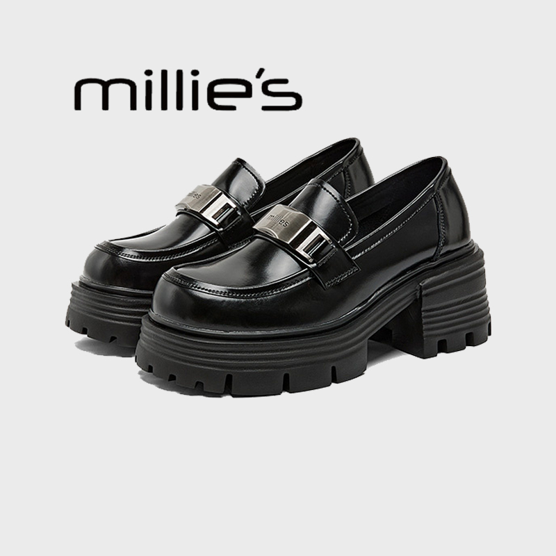 真皮厚底乐福鞋女款英伦风小皮鞋