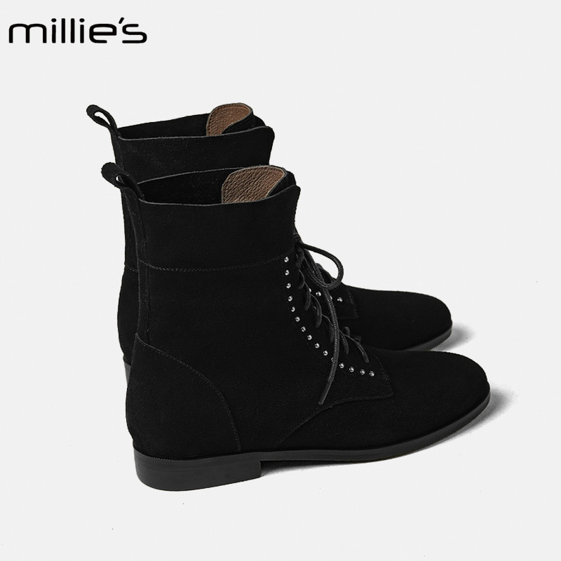 MILLIE'S/妙丽英伦风显瘦中筒靴