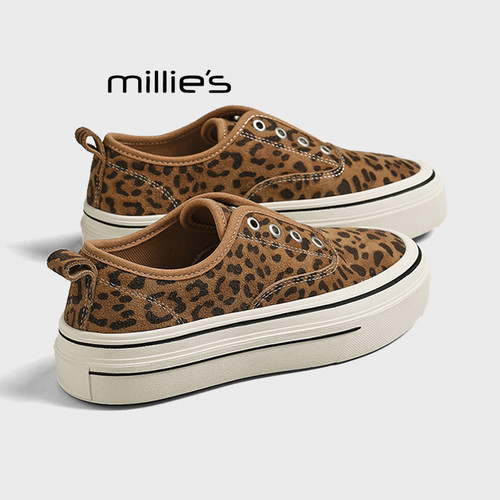 MILLIE'S/妙丽厚底豹纹板鞋
