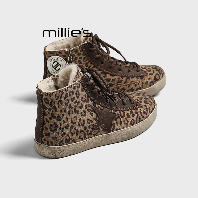 MILLIE'S/妙丽豹纹小脏鞋女