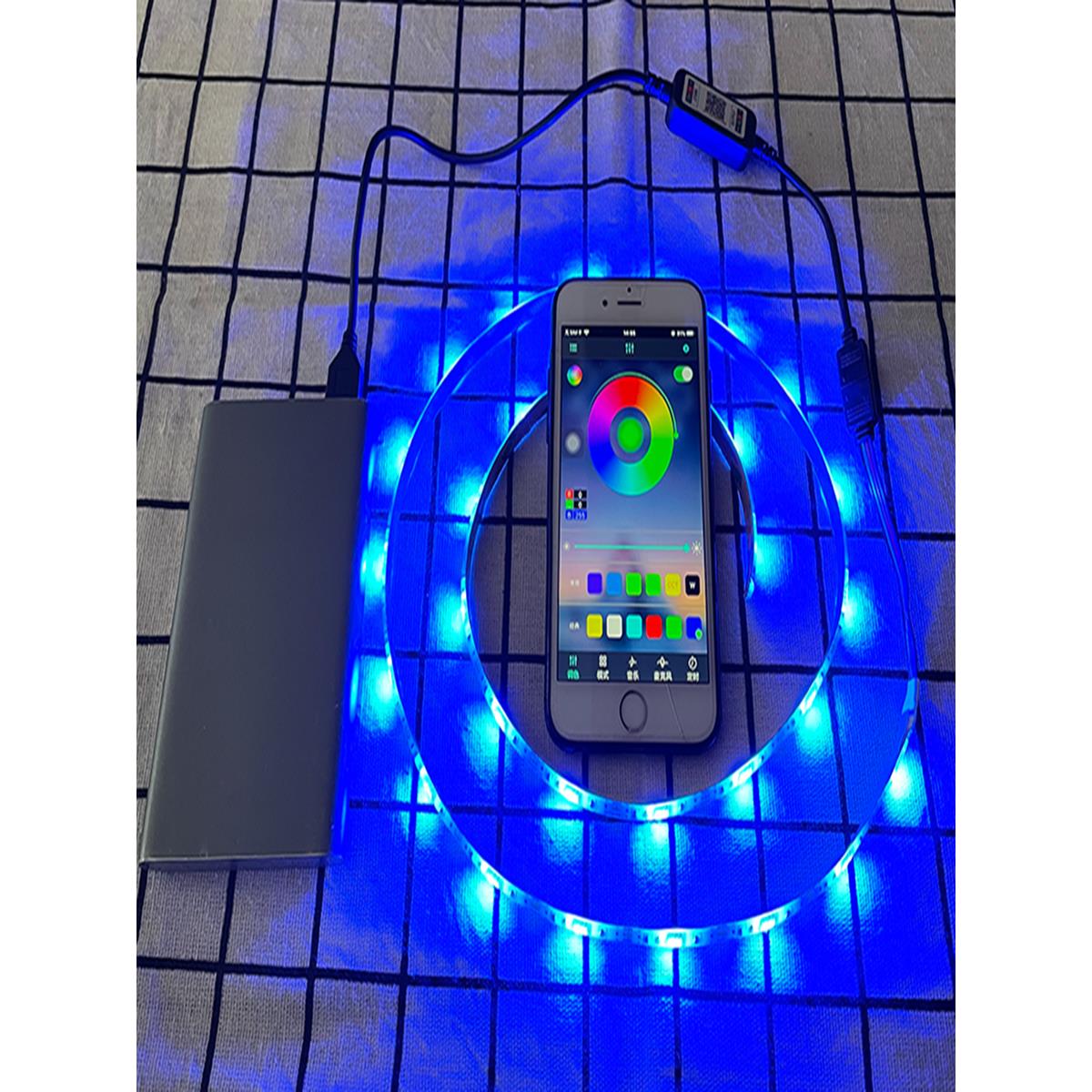 Led灯条手机蓝牙应用控制彩色变色灯条USB接口Rgb大气灯5V超亮防