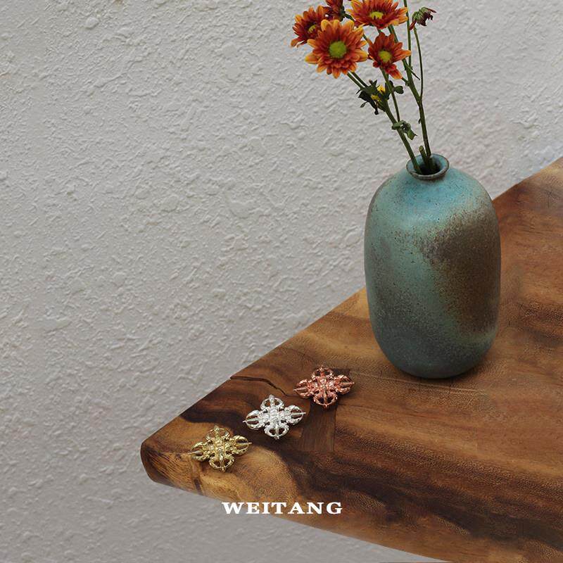 WEITANG 微唐 立体十字金刚杵足银版指尖陀螺把玩件