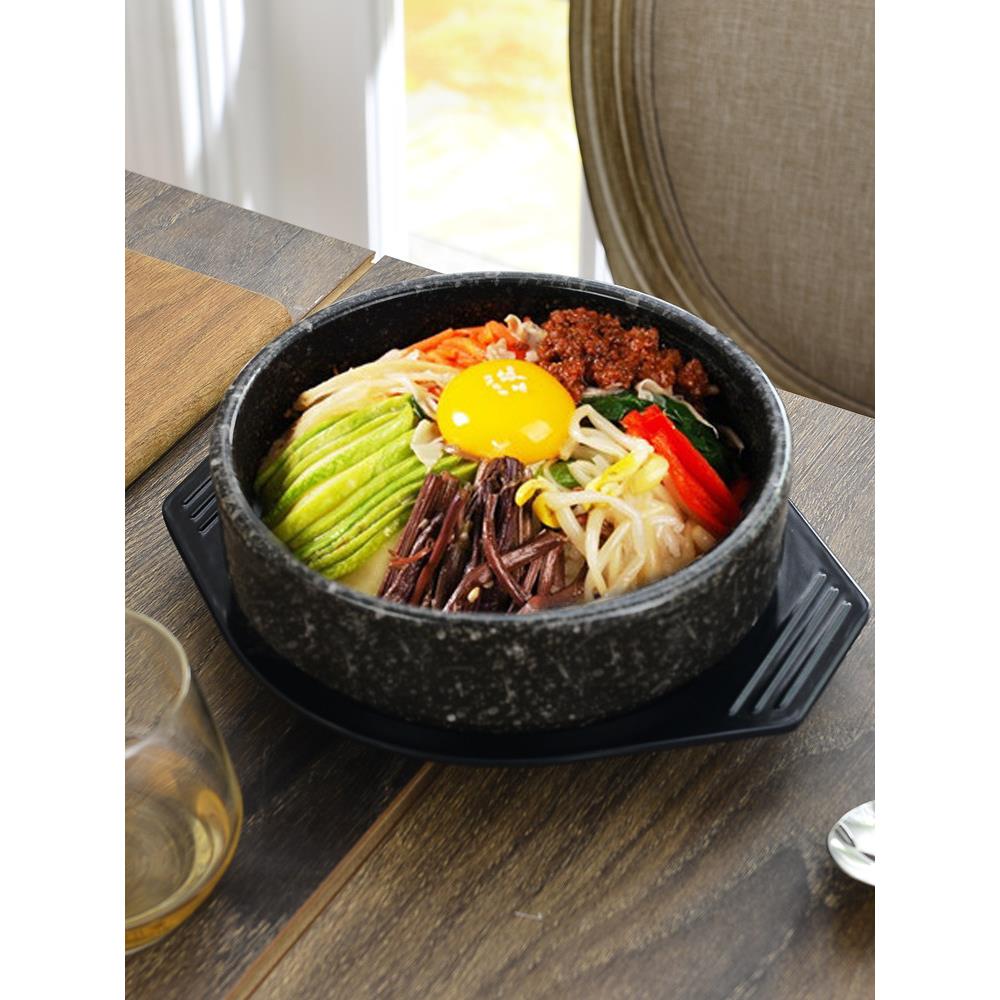 韩式石锅拌饭专用锅商用一人食小锅麦饭石陶瓷锅耐高温酸菜鱼米饭