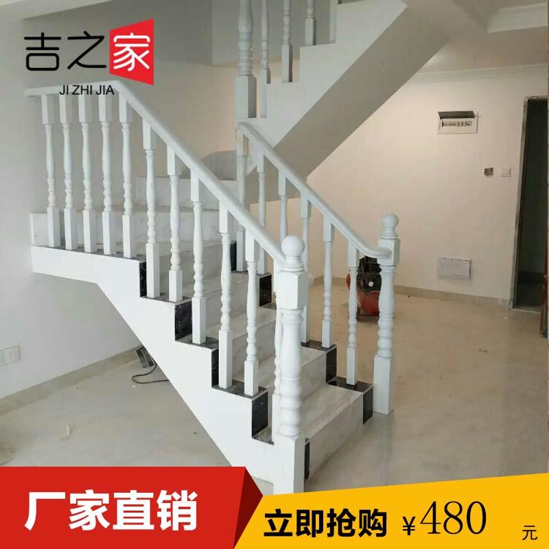 实木楼梯 飘窗 栏杆 立柱 扶栏 白漆楼梯扶手 家用楼梯图片