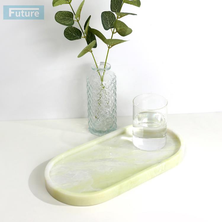 北欧现代天然大理石托盘样板间饰品收纳拍摄道具摆件高级感珠宝店