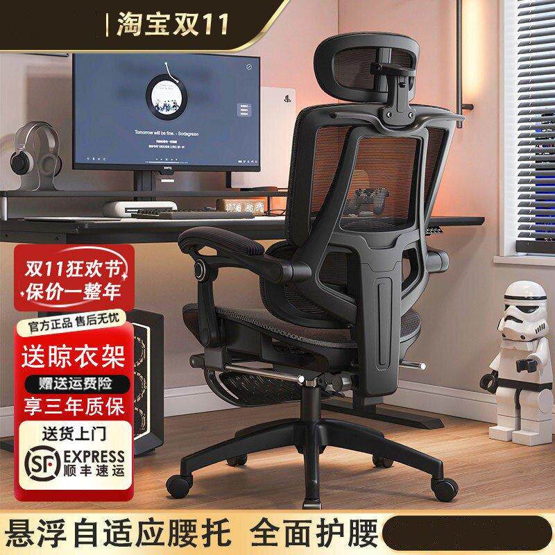 恒林人体工学椅子办公椅护腰电脑椅家用舒适久坐电竞椅躺椅办公室