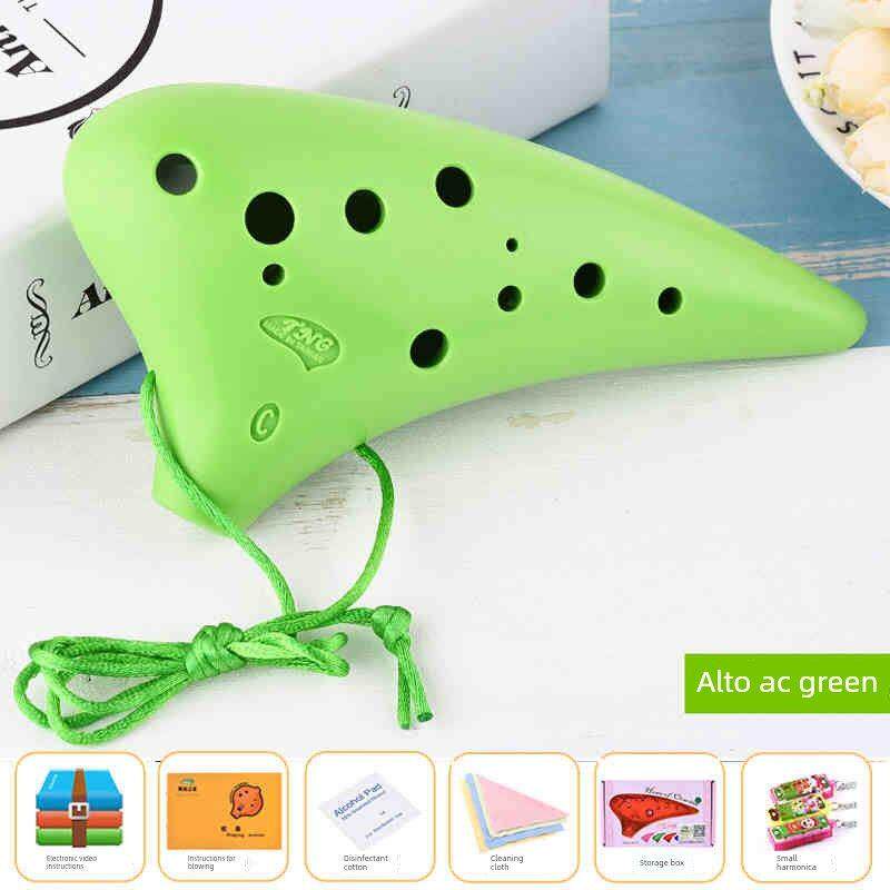 台湾ng塑胶树脂陶笛12孔中音/高音C调初学者Ac/Sc塑胶陶笛