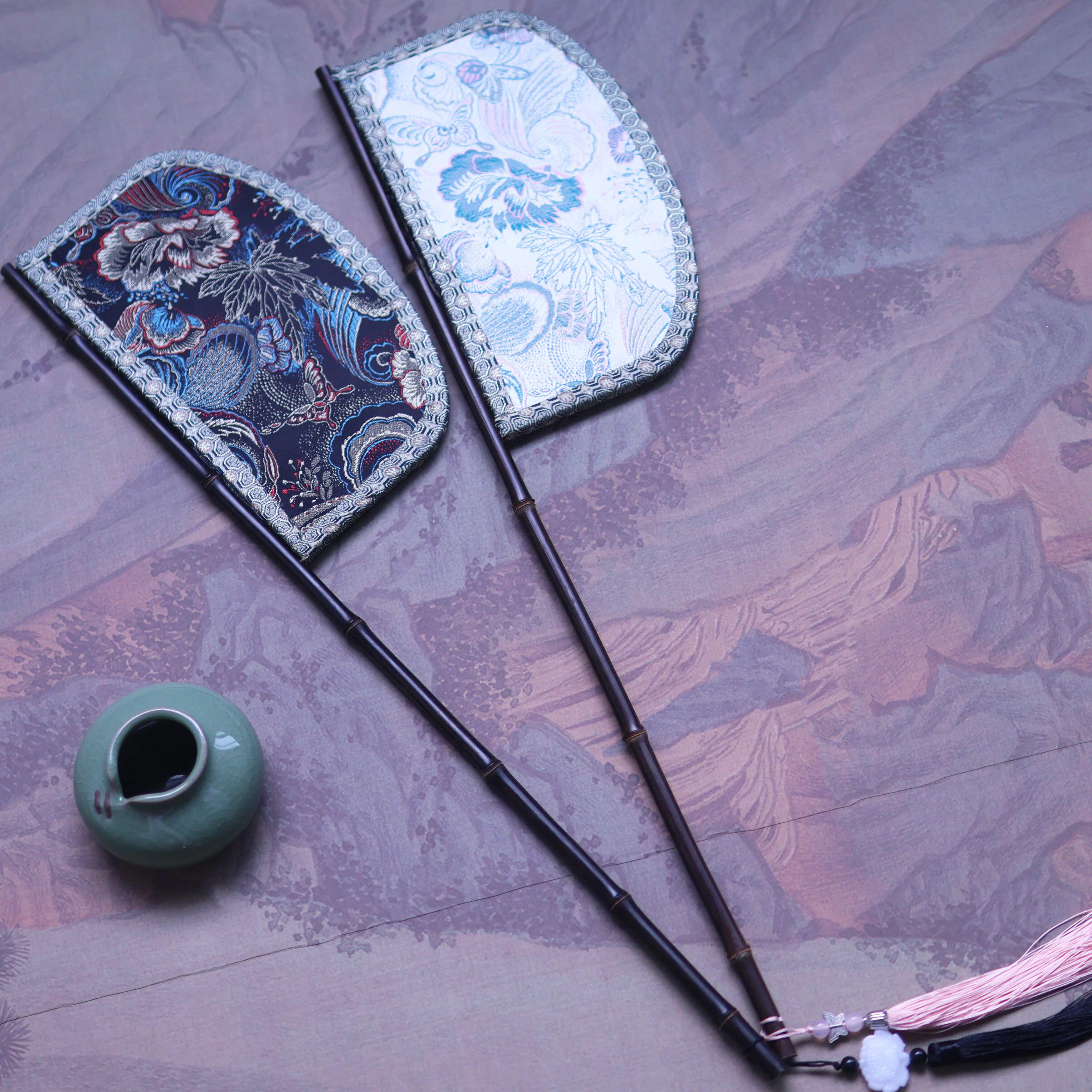 【魔碟】紫竹长柄刀扇异形魏晋南北朝刀扇汉服拍照走秀古风道具扇