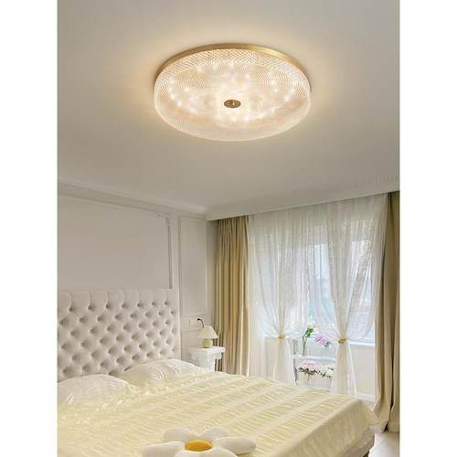 全光谱护眼圆形法式高级感轻奢后现代简约卧室餐厅书房全铜吸顶灯