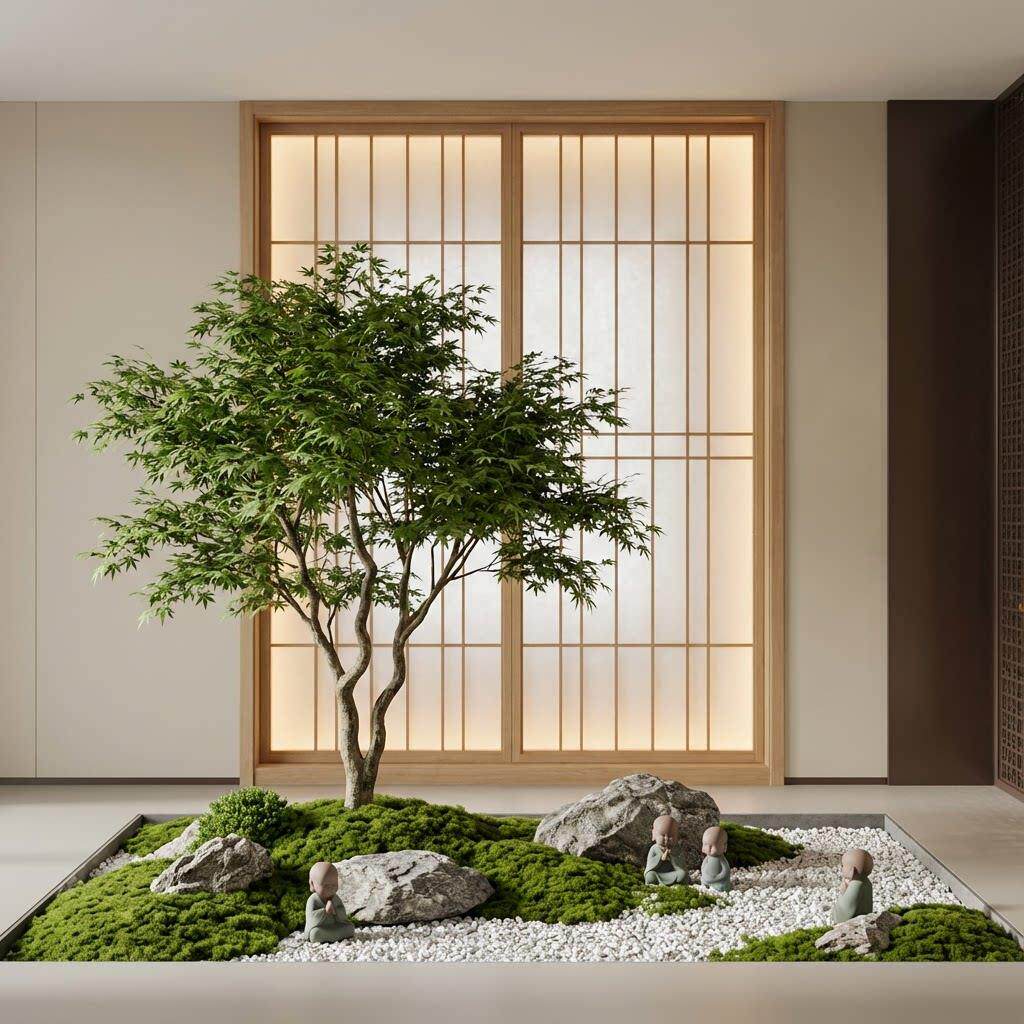 仿真绿色植物鸡爪槭假枫树景观造景橱窗商场茶室橱窗植物装饰套装