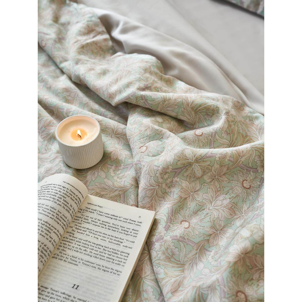 罗兰天丝凉感空调薄被子夏凉被套四件式床组可机洗单双人冰丝