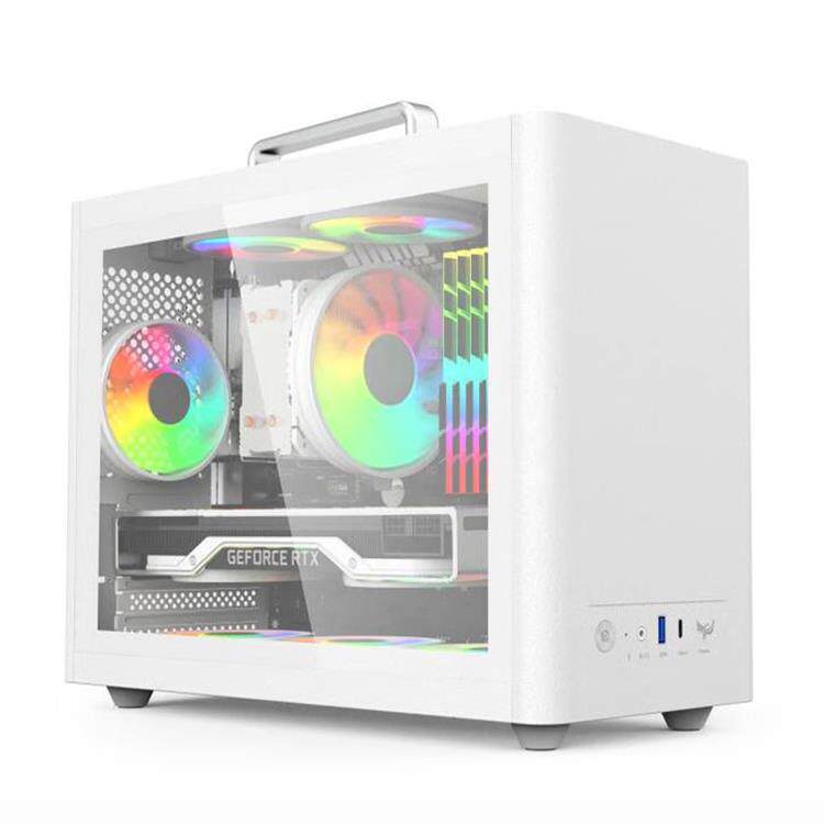 硕一 凤凰U311台式机电脑MATX迷你mini手提小主机箱小型侧透 白色