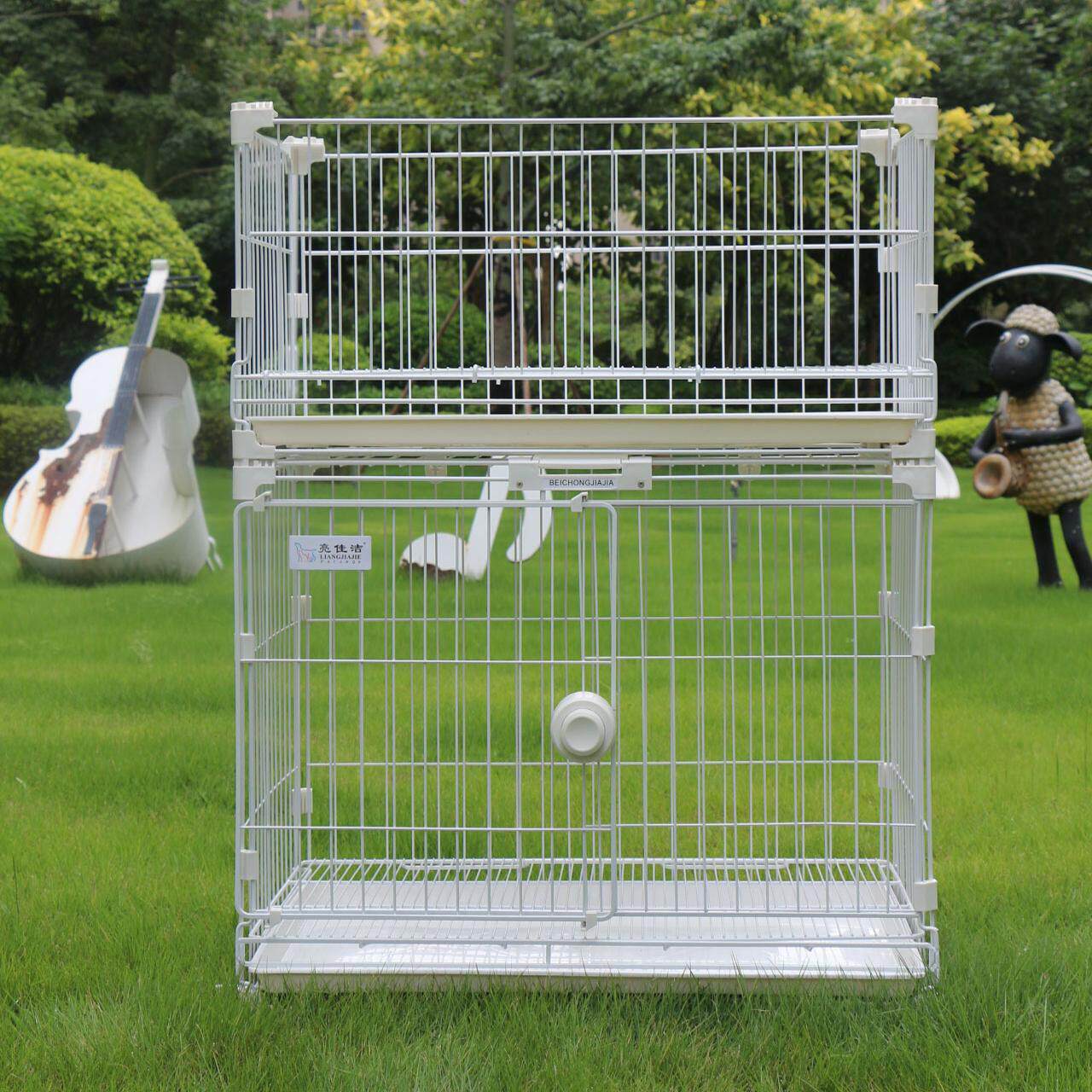 新款DIY狗笼圆管组装加粗纳米漆中小型犬泰迪跑床多功能宠物笼