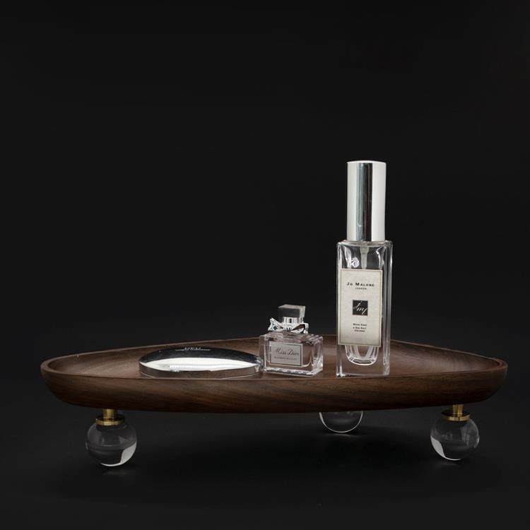 创意实木桌面收纳托盘梳妆台香水香薰珠宝托盘收纳盒入口钥匙收纳