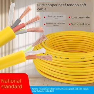 国标纯铜防冻超软牛筋电缆线2/3芯1.5/2.5/4/6平方三相室外电缆线